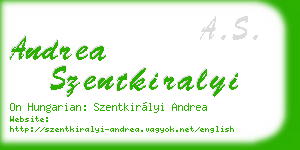 andrea szentkiralyi business card