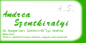 andrea szentkiralyi business card